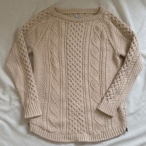 L.L Bean Women's Cable Knit Sweater - Cream